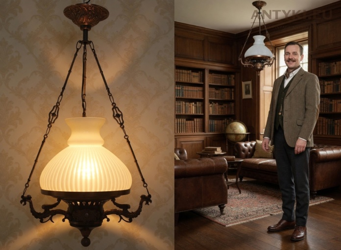 Polska antyczna lampa wisząca
